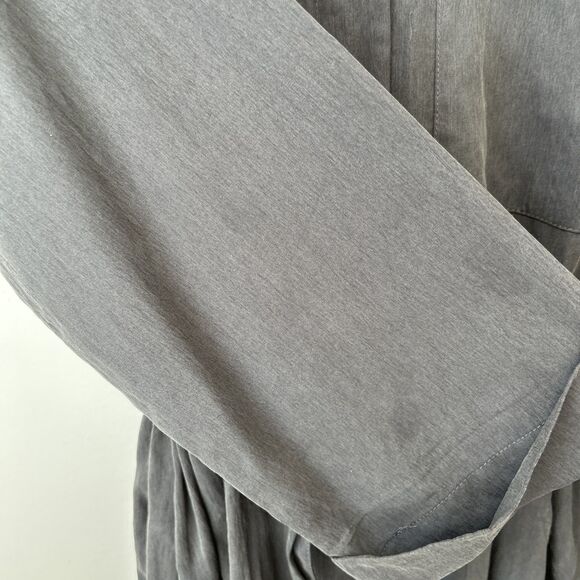 Elle Grey Womens Midi Shirt Dress Gray M Collared Utility Belted Minimalist NWT - Picture 12 of 16